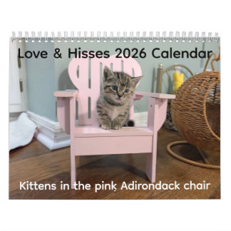 Calendrier 2026 Love & Hisses Calendar - the pink Adirondack