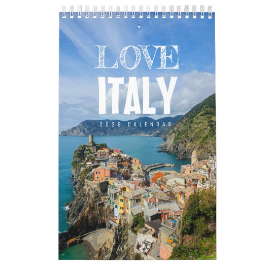 Calendrier 2026 Love Italy Calendar (Protection)