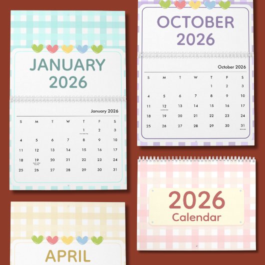 Calendrier 2026 Mignon et Coloré