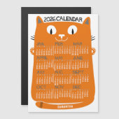 Calendrier 2026 Milieu de Siècle Magnet Chat Orang (Devant / Derrière)