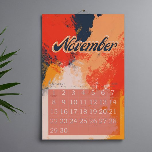 Calendrier 2026 modern abstract colorful retro 