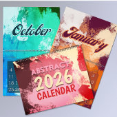 Calendrier 2026 modern abstract colorful retro 