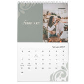 Calendrier 2026 Modern Classic Sage Damask Chic Couple  (Feb 2027)
