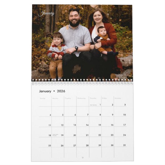 Calendrier 2026 Modern Custom Family Photo Calendar – Create (Jan 2026)