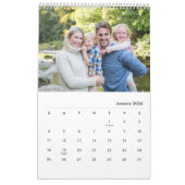 Calendrier 2026 Modern Elegant Custom Family Photo Collage (Jan 2026)