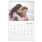 Calendrier 2026 Modern Elegant Custom Family Photo Collage (Feb 2026)