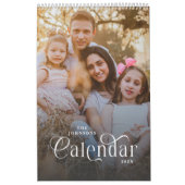Calendrier 2026 Modern Elegant Typography Custom Family Photo (Protection)