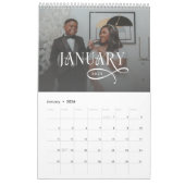 Calendrier 2026 Modern Elegant Wedding Photo Newlyweds (Jan 2026)