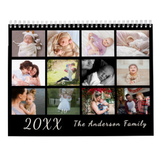 Calendrier 2026 Modern Family Photo Calendar – black & white
