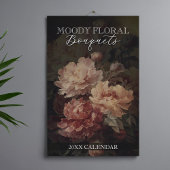 Calendrier 2026 moody floral bouquets