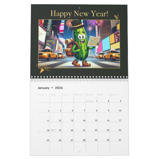 Calendrier 2026 Mr Pickle Takes a Vacation (Jan 2026)
