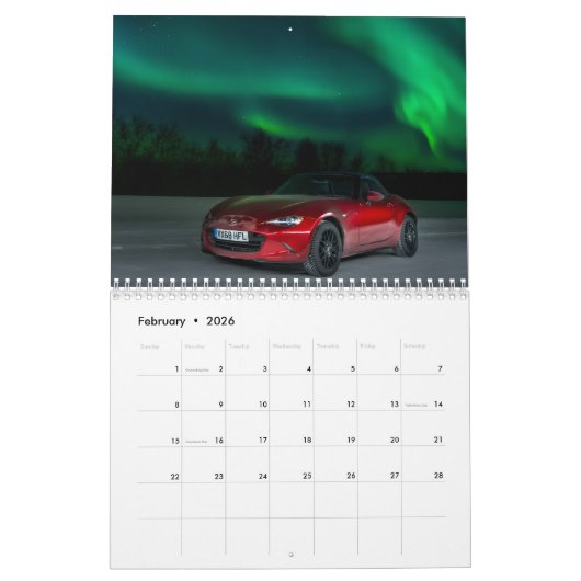 Calendrier 2026 MX-5 Miata Calendar (Feb 2026)