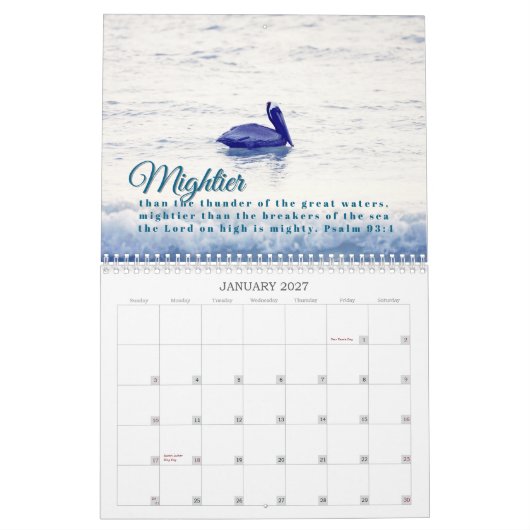 Calendrier 2026 Nature Birds with Uplifting Scripture (Jan 2027)