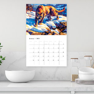 Calendrier 2026 Page unique de la faune nord-américaine