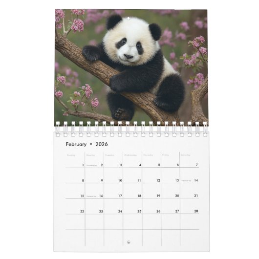 Calendrier 2026 Panda Calendar (Feb 2026)