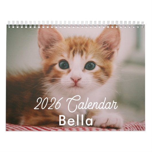 Calendrier 2026 Personalized Cat Photos Create Your Own (Protection)