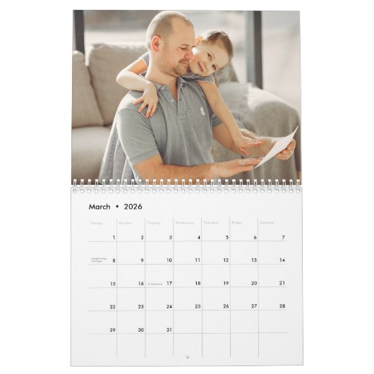 Calendrier 2026 Personalized Family Simple Minimalist  (Mar 2026)