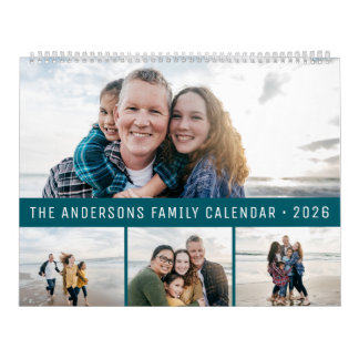 Calendrier 2026 Personalized Family Simple Minimalist 