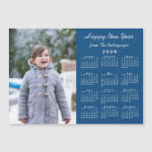 Calendrier 2026 Photo Bonne année Magnet bleu (Devant)