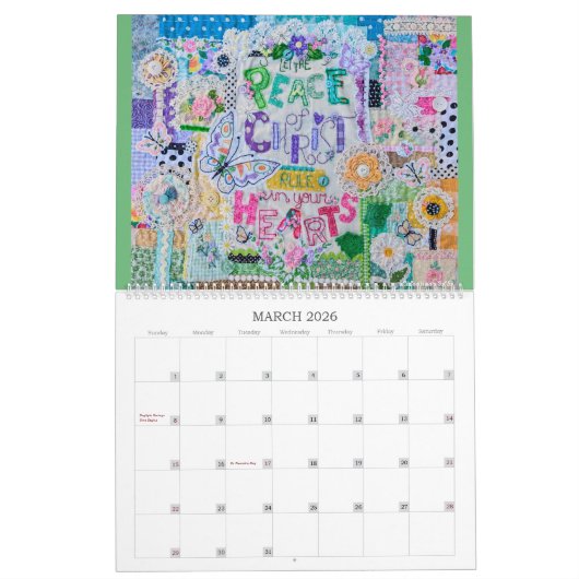 Calendrier 2026 Piece by Peace Scripture Calendar (Mar 2026)