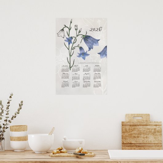 Calendrier 2026 Poster Botanique Jacinthe des bois (Cuisine)