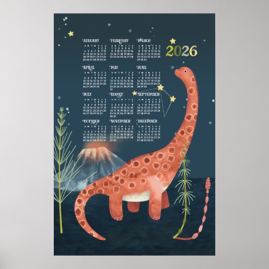 Calendrier 2026 Poster Brachiosaure (Devant)