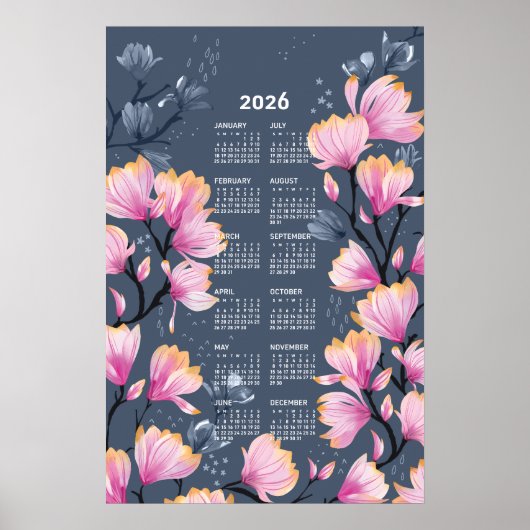 Calendrier 2026 Poster Magnolia (Devant)