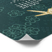 Calendrier 2026 Poster origami Grues Vert et Or (Coin)