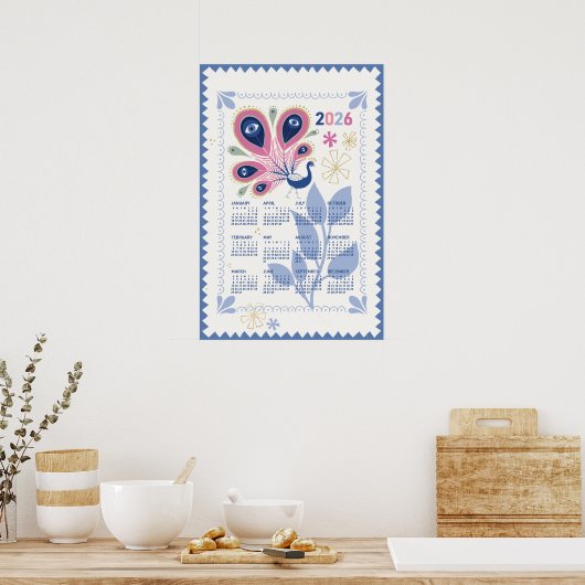 Calendrier 2026 Poster Paon (Cuisine)