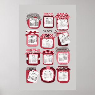 Calendrier 2026 Poster Pots de Confiture