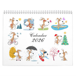 Calendrier 2026 pour amateur de chien drôle et mig