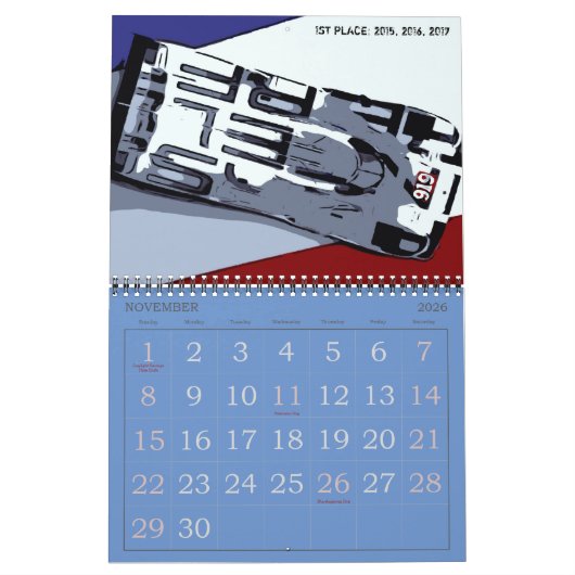 CALENDRIER 2026 RACING CALENDAR (Nov 2026)