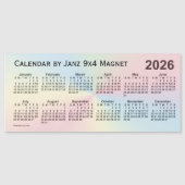 Calendrier 2026 Rainbow Cloud par Janz 9x4 Magnet (Devant)