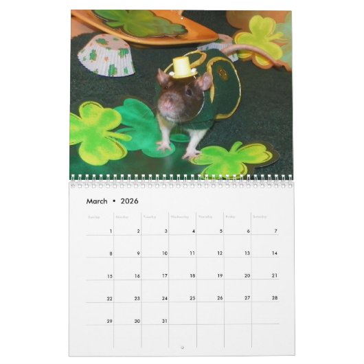 Calendrier 2026 Rodent Reader Calendar H (Mar 2026)