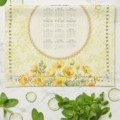Calendrier 2026 Serviette Jaune Chardonneret (Plié)