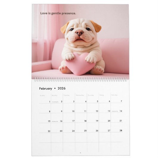 Calendrier 2026 Shar Pei Puppy by WangWang (Feb 2026)
