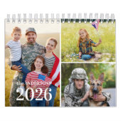 Calendrier 2026 Simple moderne personnalisé Collage photo men (Protection)