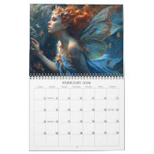 Calendrier 2026 Sur Ailes Peintes 2 Fées Anges Imaginaire Art (Feb 2026)