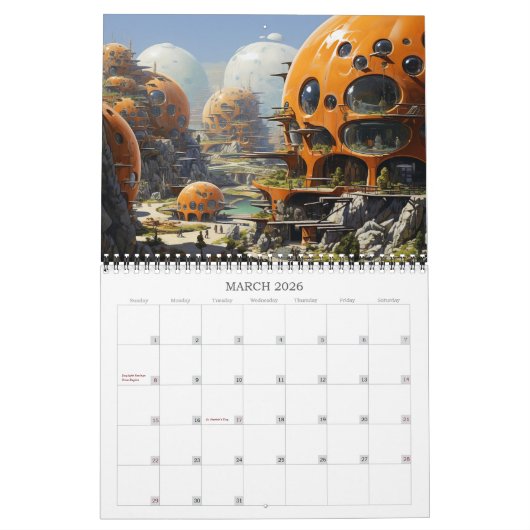 Calendrier 2026 Villes Du Futur 5 Science-Fiction (Mar 2026)