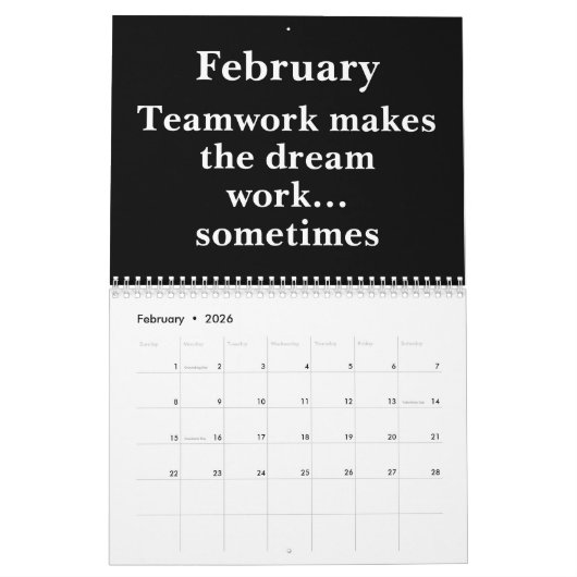 Calendrier 2026 Work Humor Wall Calendar (Feb 2026)