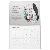 Calendrier 2026 Year of Change Floral Motivational  (Jan 2027)