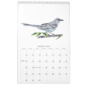 Calendrier 2026Jardin Oiseaux d'aquarelle (Mar 2026)