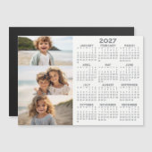 Calendrier 2027 - 3 Photos - Magnet Basic Grey Bla (Devant / Derrière)