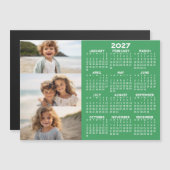 Calendrier 2027 - 3 Photos Magnet de base vert bla (Devant / Derrière)