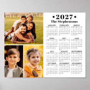 Calendrier 2027 Affiche personnalisée Collage de 3