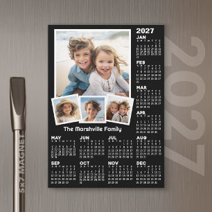 Calendrier 2027 avec 4 Photos - Carte magnétique a