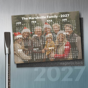 Calendrier 2027 avec carte magnétique photo de fon