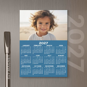 Calendrier 2027 avec Photo - Carte Magnétique Annu