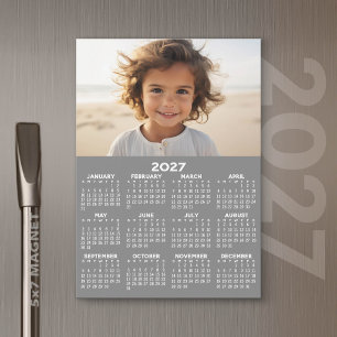Calendrier 2027 avec photo - Carte magnétique pour