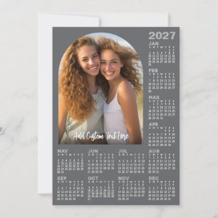Calendrier 2027 avec photo - Carte plate de l'anné